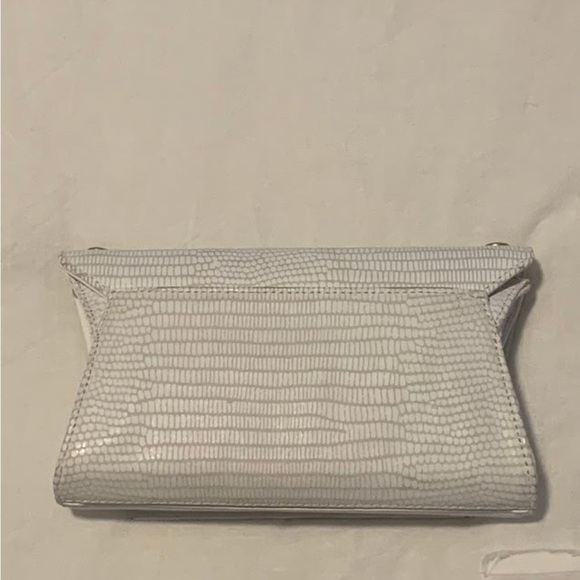 Hammitt White Textured Clutch with Gold Studs